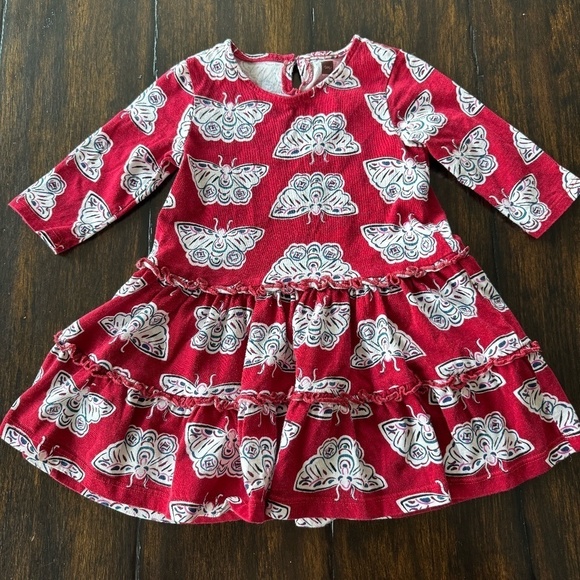 Tea Collection Red Dress Moth Print sz 2 - Picture 1 of 5